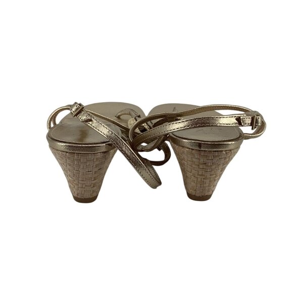 Lilly Pulitzer Good As Gold Metallic Wedges Espadrilles Sandals Women’s 10 - Picture 3 of 5